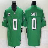 Philadelphia Eagles #0 Swift White Green throwback Color Rush Limited Jersey C patch-BD