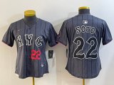 Women Nike New York Mets #22 Juan Soto gray majestic mlb jerseys city version-BD