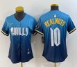 Women Nike Philadelphia Phillies #10 J.T. Realmuto blue majestic baseball jerseys city version