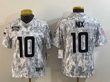 Women Denver Broncos #10 Bo Nix Nike Arctic Camo 2024 Salute to Service Limited jersey
