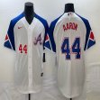 Nike Atlanta Braves #44 Hank Aaron white majestic baseball jerseys city version 03