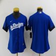 New Customized Los Angeles Dodgers blank blue women majestic baseball jerseys