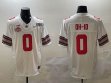 Ohio State Buckeyes #0 white college football jerseys with 2025 championship patch