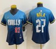 Women Nike Philadelphia Phillies #27 Nola skyblue majestic baseball jersey city version-BD 03