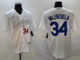 Los Angeles Dodgers 34 Fernando Valenzuela white fashion Nike majestic baseball Jersey-BD
