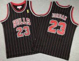 Youth nike Chicago Bulls #23 Michael Jordan black Red stripe nba basketball jerseys -XD