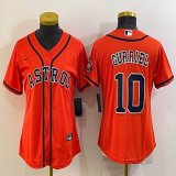 Women Nike Houston Astros #10 Yuli Gurriel orange baseball jerseys -BD 01