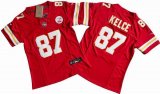 Women Kansas City 87# Travis Kelce red Nike Vapor F.U.S.E. Limited Jersey