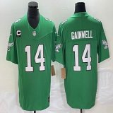 Philadelphia Eagles #14 Kenneth Gainwell Green Color Rush Limited Jersey C patch-BD 03