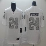 Nike Oakland Raiders #24 Charles Woodson White Color Rush Limited Jersey