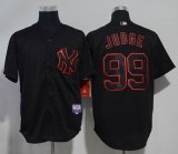 New York Yankees #99 Aaron Judge black majestic baseball jersey -WL
