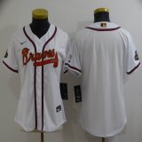 Women Nike Atlanta Braves blank white majestic baseball jersey 2021 MLB World Series