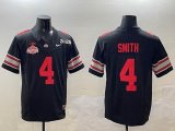 Ohio State Buckeyes #4 Jeremiah Smith black college football jerseys with 2025 championship patch