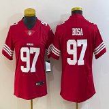 Women Nike San Francisco 49ers #97 Nick Bosa red Color Rush Limited Jersey-BD