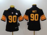 Women Nike Pittsburgh Steelers #90 T. J. Watts Black yellow Color Rush Limited Jersey