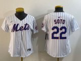 Women Nike New York Mets #22 Juan Soto white majestic mlb jerseys-BD