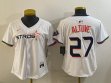 Women Houston Astros #27 Jose Altuve white majestic baseball jerseys Joint name 01