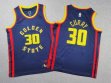 Youth Nike Golden State Warriors #30 Stephen Curry white Navy nba basketball jersey city version
