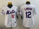 Youth Nike New York Mets #12 Francisco Lindor blue majestic mlb jerseys-BD 02