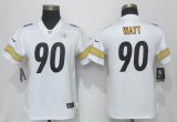 Women Nike Pittsburgh Steelers 90 T. J. Watt white Color Rush Limited Jersey