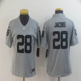 Women Oakland Raiders #28 Josh Jacobs gray Nike Color Rush Limited Jersey