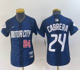 Youth Nike Cleveland Indians #24 Cabrera blue majestic baseball jersey -BD 01