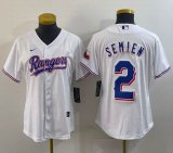 Women Nike Texas Rangers #2 Marcus Semien white majestic baseball jerseys -BD 01