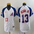 Youth Nike Anaheim Angels #13 Ronald Acuna Jr. white blue majestic baseball city version