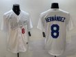 Los Angeles Dodgers #8 Enrique Hernandez white fashion Nike majestic baseball Jersey-BD