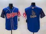 2025 Nike Dodgers blue usa flag baseball jerseys Joint name 03