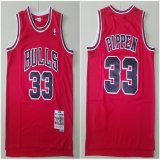Chicago Bulls #33 Scottie Pippen throwback red NBA basketball Jersey-ty