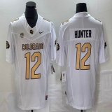 Colorado Buffaloes #12 Travis Hunter White Stitched Football Jersey BD 03