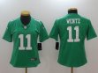 Women Philadelphia Eagles #11 Carson Wentz light green Color Rush Limited Jersey