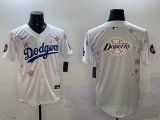 2025 Nike Los Angeles Dodgers blank white fashion majestic baseball jerseys Sakura plate 05