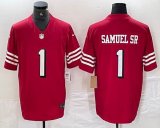 San Francisco 49ers #1 Deebo Samuel Sr red throwback Nike Vapor F.U.S.E. Limited Jersey