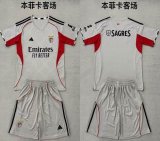2025-2026 Benfica club white kid soccer jerseys away