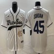 Nike Chicago White Sox #45 Michael Jordan white MLB Baseball jerseys Joint name-BD 01