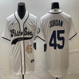 Nike Chicago White Sox #45 Michael Jordan white MLB Baseball jerseys Joint name-BD 01
