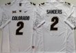 Colorado Buffaloes #2 Shedeur Sanders white college football jerseys-PNS 01