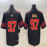 Nike San Francisco 49ers #97 Nick Bosa black red gold Color Rush Limited Jersey