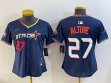 Youth Houston Astros #27 Jose Altuve blue majestic baseball jerseys Joint name