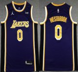 Nike NBA Los Angeles Lakers #0 Westbrook blue nba basketball Jerseys-XD