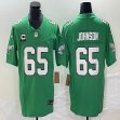 Nike Philadelphia Eagles #65 Johnson green Color Rush Limited Jersey C patch 03
