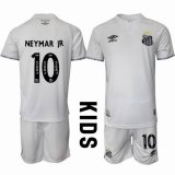 2025-2026 Santos FC #10 NEYMAR JR white kid soccer jerseys home