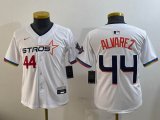 Youth Houston Astros #44 Yordan Alvarez beige majestic baseball jerseys Joint name -BD