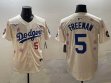 2025 Nike Los Angeles Dodgers #5 Freddie Freeman beige fashion majestic baseball jerseys Sakura plate