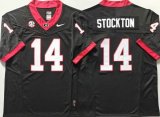 Georgia Bulldogs Black #14 Gunner Stockton black college football jerseys 01