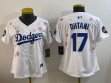 Women 2025 Nike Los Angeles Dodgers #17 Shohei Ohtani white fashion majestic baseball jerseys Sakura plate 01