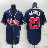 Nike Atlanta Braves #23 Michael Harris II dark blue new majestic baseball jersey-BD