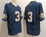Notre Dame Fighting Irish #3 Joe Montana blue college football jerseys-XST